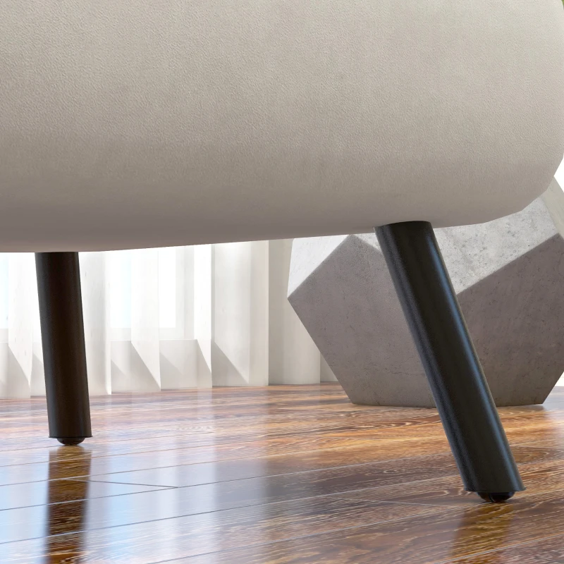 HOMCOM Canapea Extensibilă cu Spătar Reglabil pe 5 Nivele, Canapea Pat Individuală Pliabilă cu Perne, 63x73x81 cm, Alb Crem(m-9)
