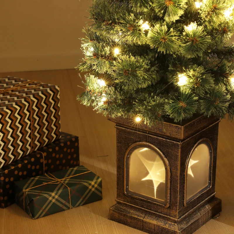 HOMCOM Kerstboom, levensecht uiterlijk, ingebouwde LED's, dimbaar, 8 modi, 45 x 90 cm, Groen