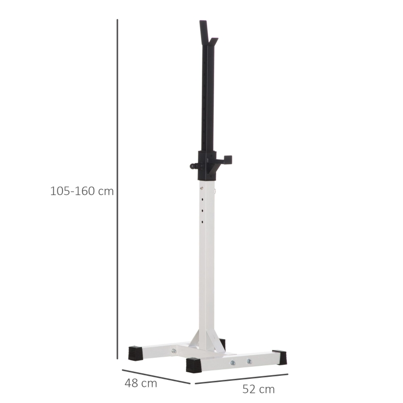 HOMCOM Heavy Duty Weight Bar Barbell Squat Stand Barbell Rack Spotter, for Home, Gym - Black