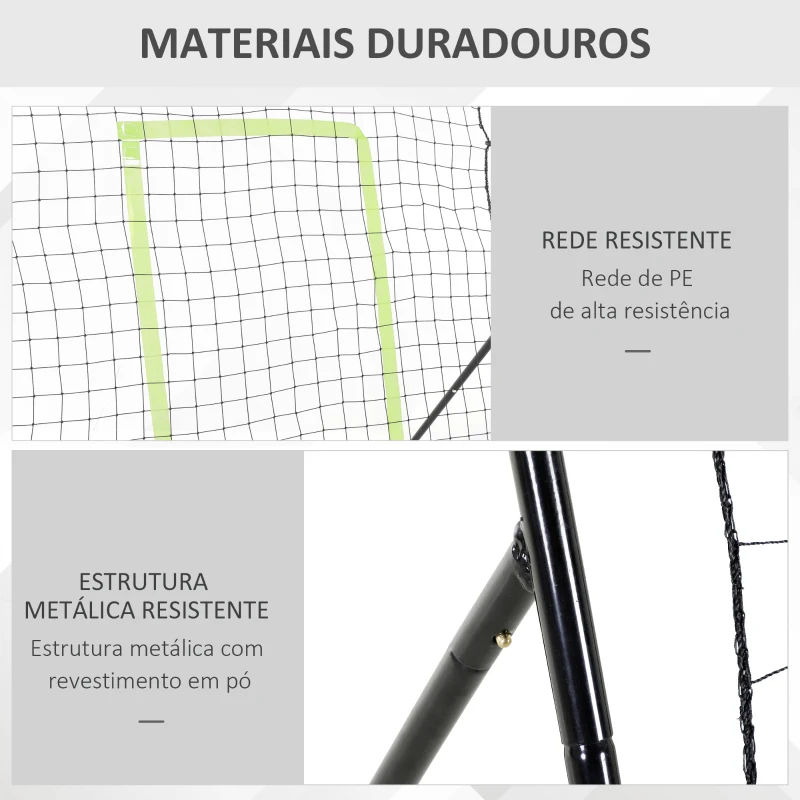 HOMCOM Rede de Beisebol Rede para Prática de Beisebol e Softbol com Estrutura Metálica e Ganchos 123x90x174 cm Preto