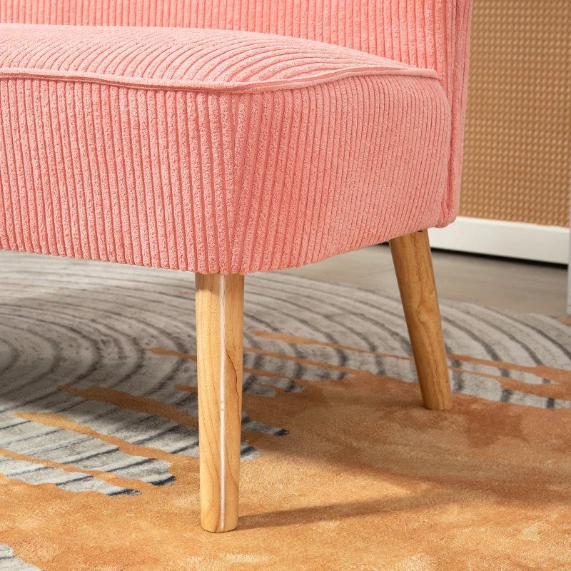 HOMCOM Tweezitsbank, Elegant Scandi Design, Stevig Houten Frame, tot 150 kg, 117 x 56,5 x 77 cm, Roze(m-9)