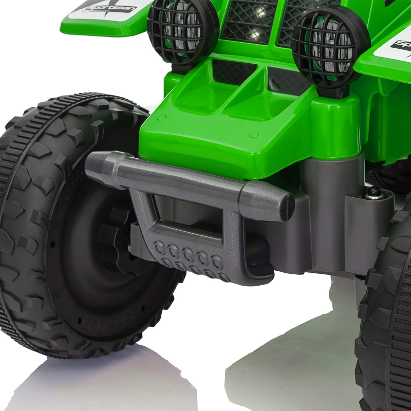 AIYAPLAY Elektrisch Quad Bike voor Kinderen, op batterijen, voor- en achteruitrijfunctie, LED-lampjes, 18-36 Maanden, Groen