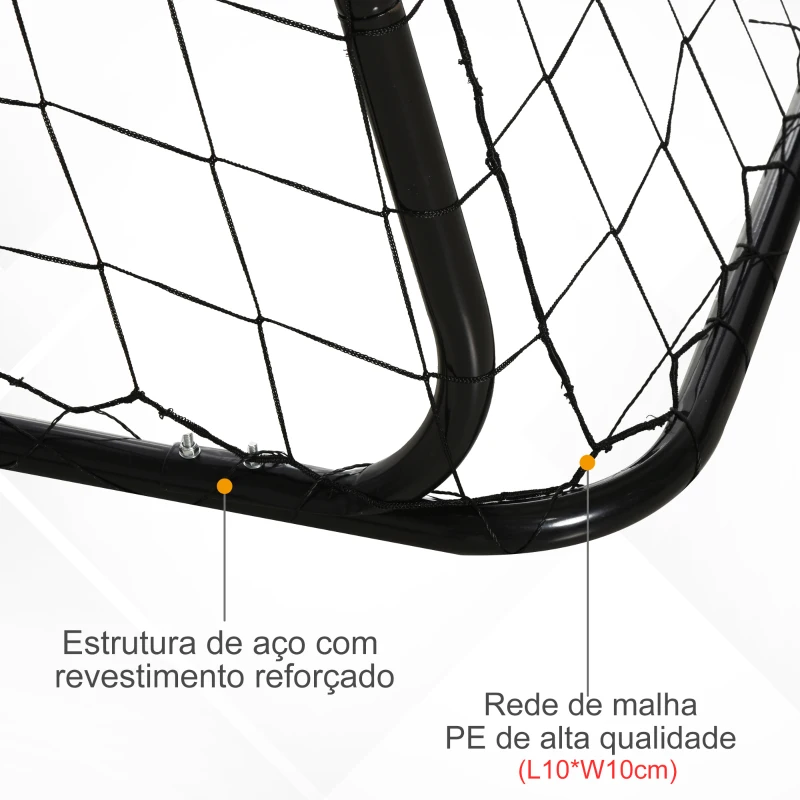 HOMCOM Baliza de Futebol para Crianças com Lona de Precisão e Ponteria para Treino e Aperfeiçoamento 240x88x174 cm Branco