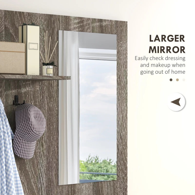 HOMCOM Mobilier 4 în 1 cu Oglindă, Cuiere și Rafturi Interioare Reglabile, Mobilier Multifuncțional, 145x29x184 cm, Negru