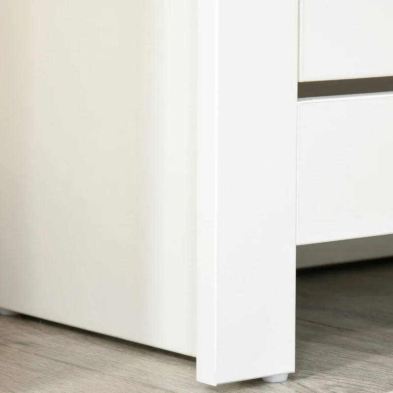 Homcom Dulap Pantofi 72×26×80 cm – Alb, 12 Perechi & Rafturi Reglabile