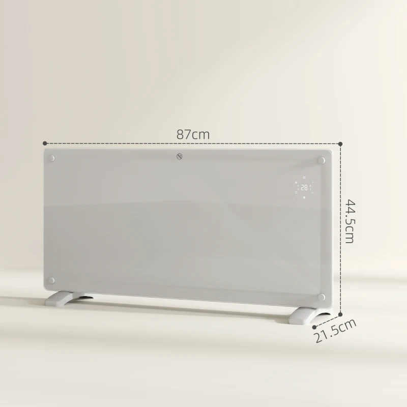 HOMCOM Aerotermă Electrică cu Temperatură Reglabilă, Termostat și Protecție la Supraîncălzire, 87x21,5x44,5 cm, Alb
