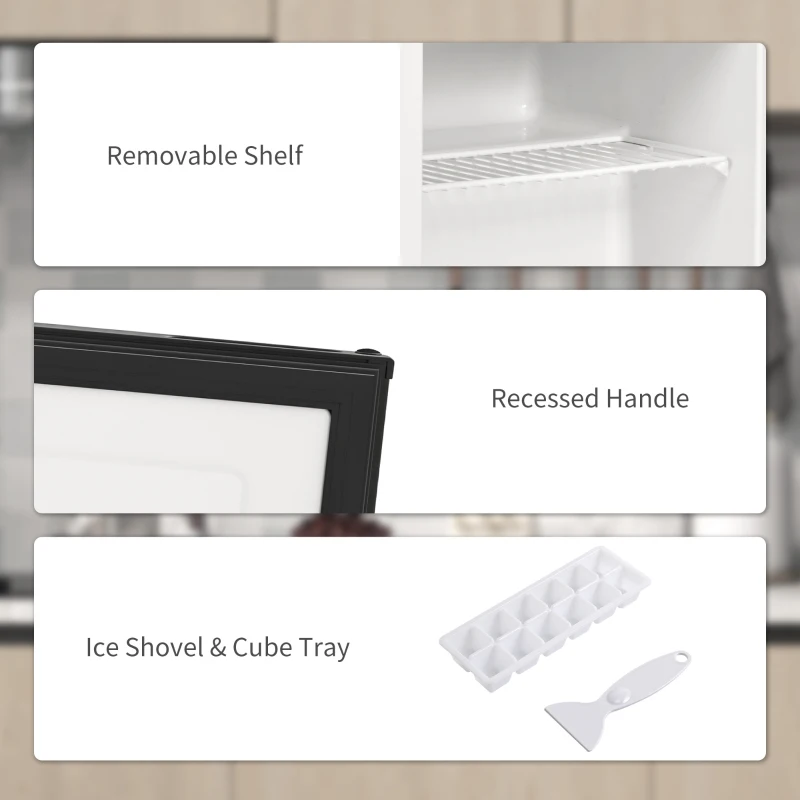 HOMCOM 35L Mini Freezer, -24℃ to -14℃ Temperature - Black