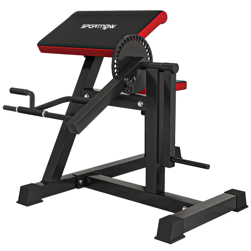 SPORTNOW Bancă Multifuncțională 2 în 1 pentru Curl și Triceps, Bancă de Fitness cu Scaun Reglabil, 105x95x80 cm, Negru