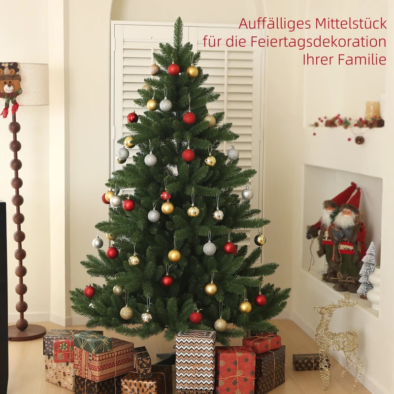 HOMCOM Kerstboom, Nordmann-spar, Levensecht, Breed & Weelderig, 180 x Φ120 cm, Groen