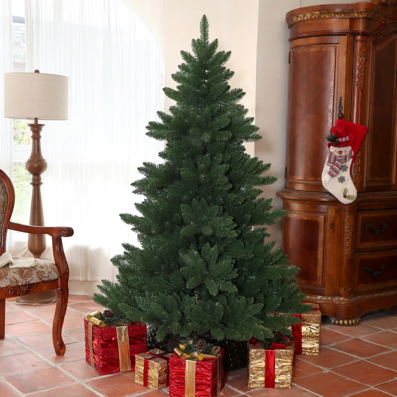 HOMCOM Kerstboom, Nordmann-spar, Levensecht, Breed & Weelderig, 180 x Φ120 cm, Groen