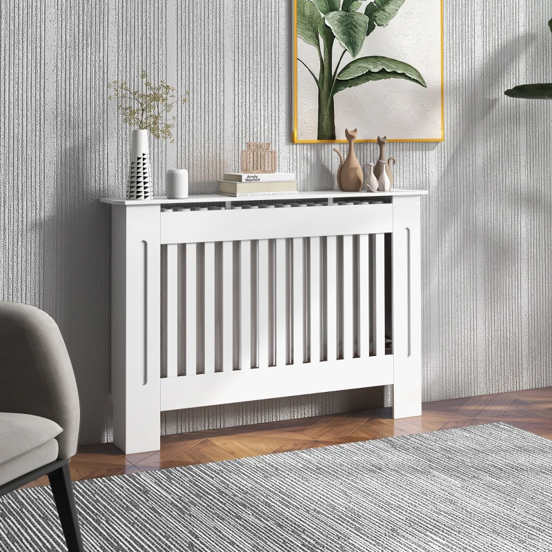 HOMCOM masca de calorifer, din lemn MDF, 112x19x81cm, alb(m-12)