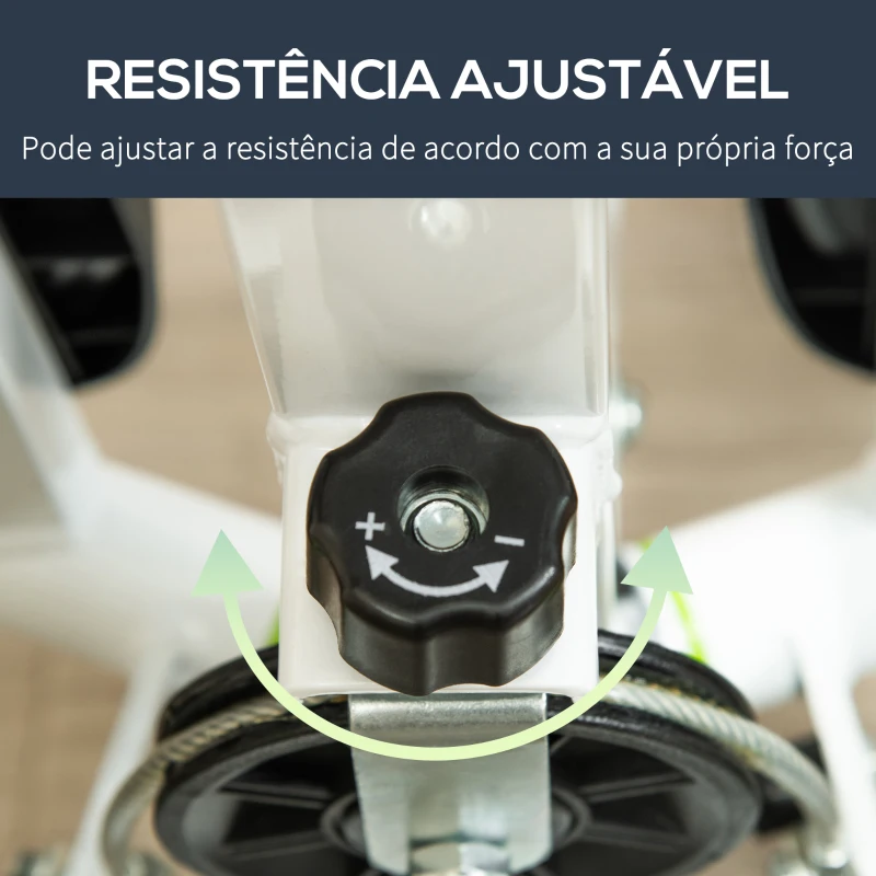 HOMCOM Máquina de Step Stepper Fitness em Casa com Tela LCD Alça e Pedais Antiderrapantes para Ginásio 55x44x108 cm Branco