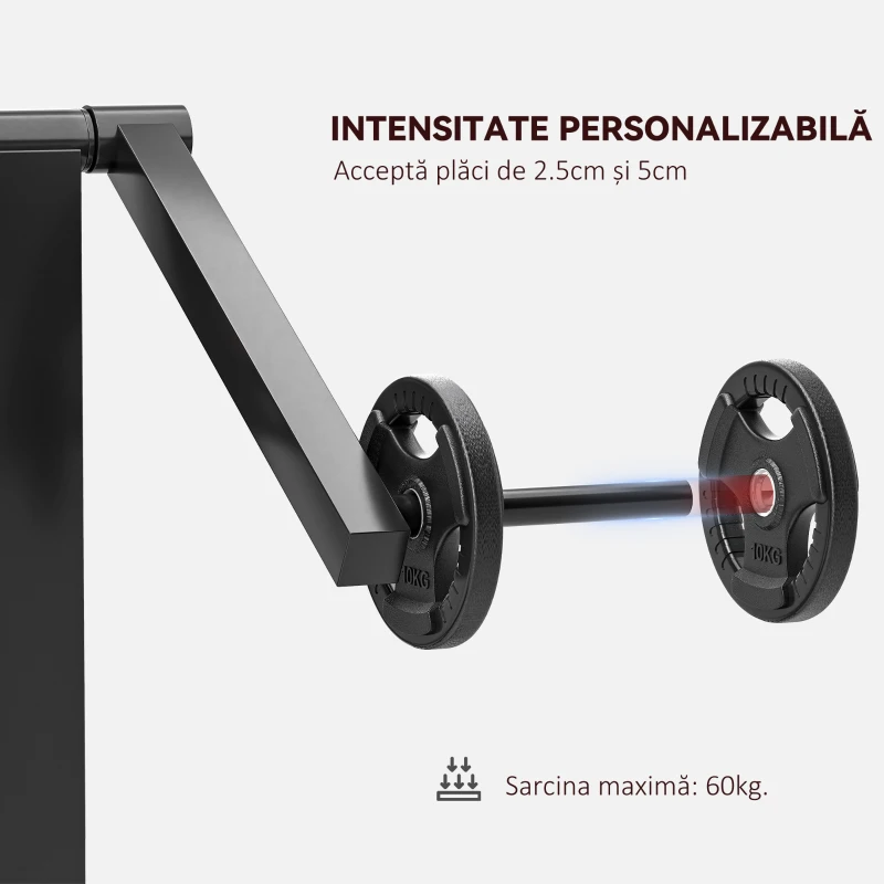 SPORTNOW Bancă Multifuncțională 2 în 1 pentru Curl și Triceps, Bancă de Fitness cu Scaun Reglabil, 105x95x80 cm, Negru