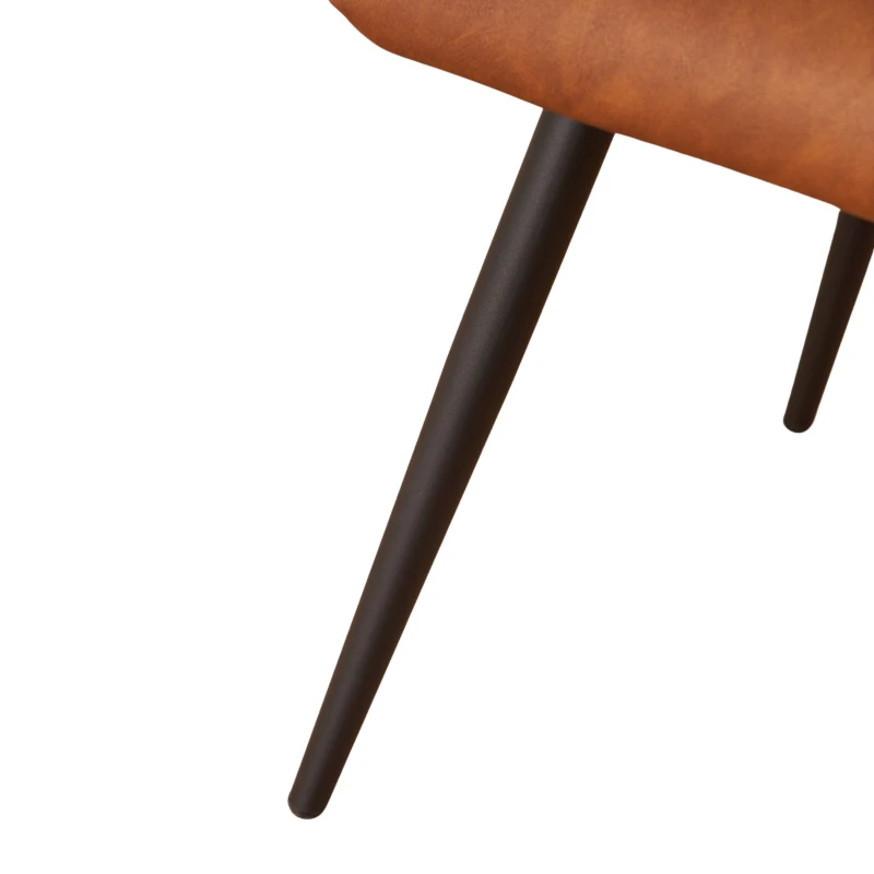 Set aus 2 ergonomischen Stühlen, mit Metallbeinen, für Wohnzimmer und Schlafzimmer, 58x56x80 cm, Braun