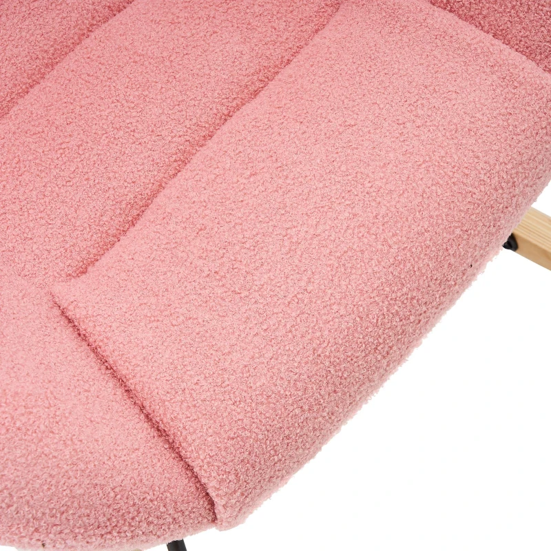 Freizeit Schaukelstuhl, aus bequemem Stoff in Samtoptik, 67,5×93×93 cm, Rosa