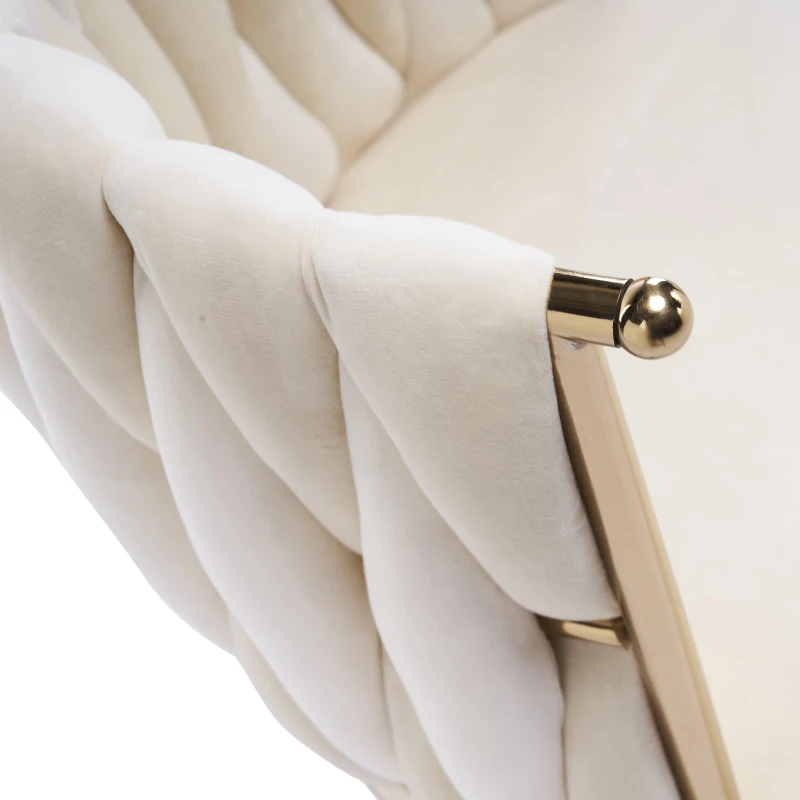 Moderner Homeoffice-Stuhl, Verstellbar und drehbar, Stabil und bequem, 54,1x57,9x77,9 cm, Beige