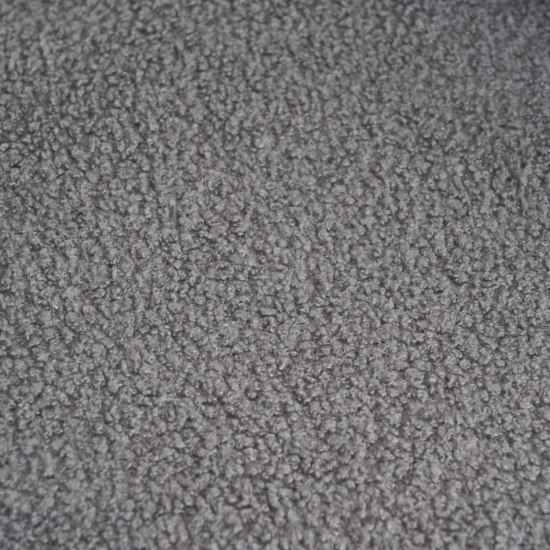 Chaise de maquillage en tissu Teddy velours, design ergonomique, montage facile, Gris foncé