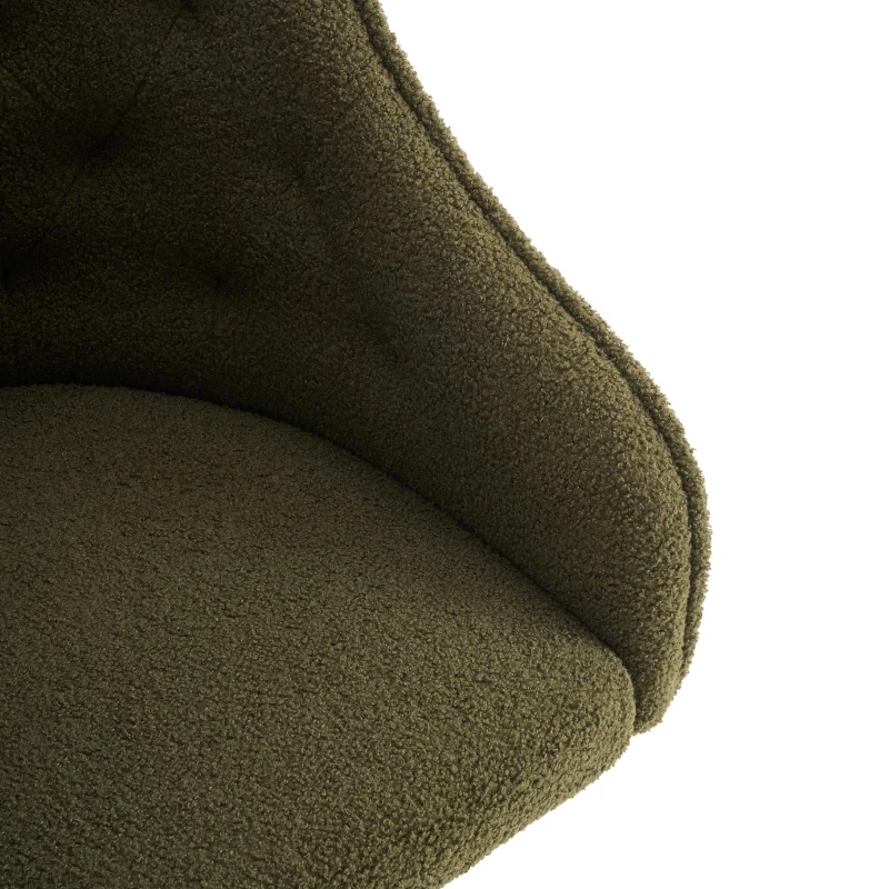 Samtartiger Bürostuhl, verstellbarer 360° Drehstuhl, höhenverstellbar, geeignet für Wohnzimmer, Schlafzimmer, Büros, Hotels und Restaurants, 56,48×52,98×90,5 cm, Grün