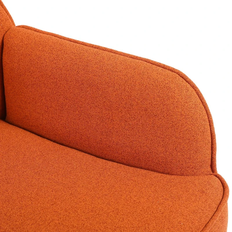 Fauteuil simple rembourré avec pieds en métal, chaise confortable pour la lecture et le café pour salon, chambre et bureau, Orange