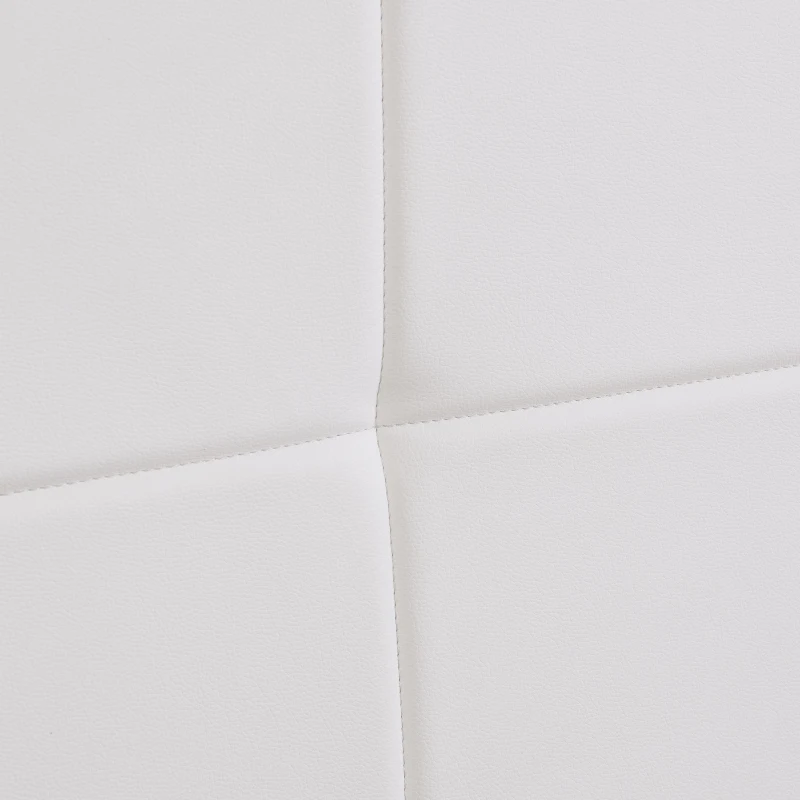 4FT6 Double Ottoman Lift Storage Upholstered Bed Frame with LED Lighting, Gas Lift Storage, 195L x 139W x 113H cm, White