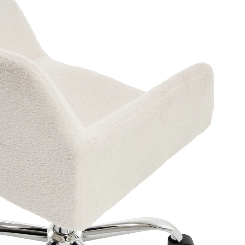 Chaise de relaxation pivotante, réglable en hauteur, en fausse fourrure résistante à l'usure, Fauteuil de relaxation rembourrée, Blanc