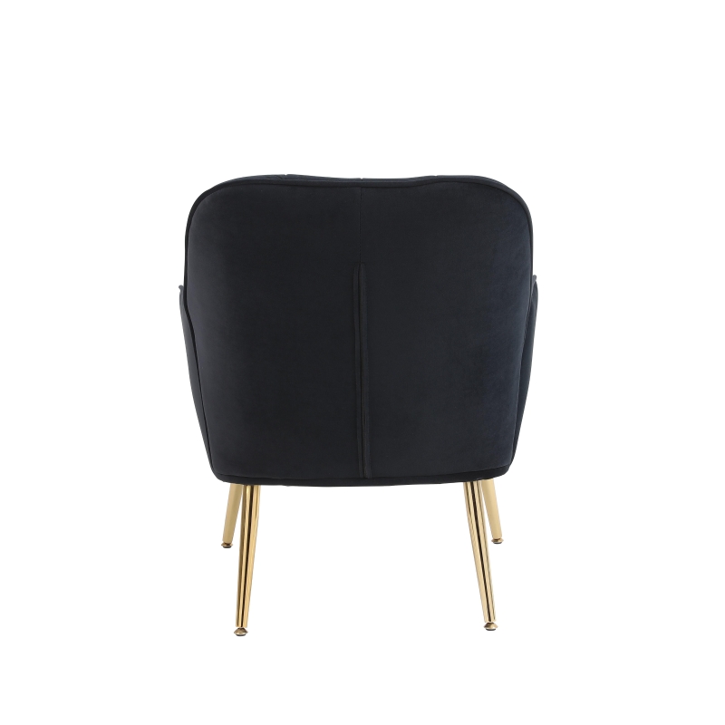 Siège de loisirs en velours, Design ergonomique, Montage facile, Noir