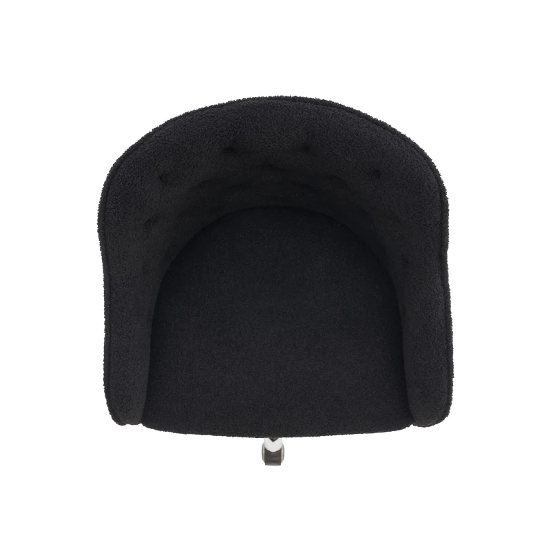 Samtartiger Bürostuhl, verstellbarer 360° Drehstuhl, höhenverstellbar, geeignet für Wohnzimmer, Schlafzimmer, Büros, Hotels und Restaurants, 56,48×52,98×90,5 cm, Schwarz