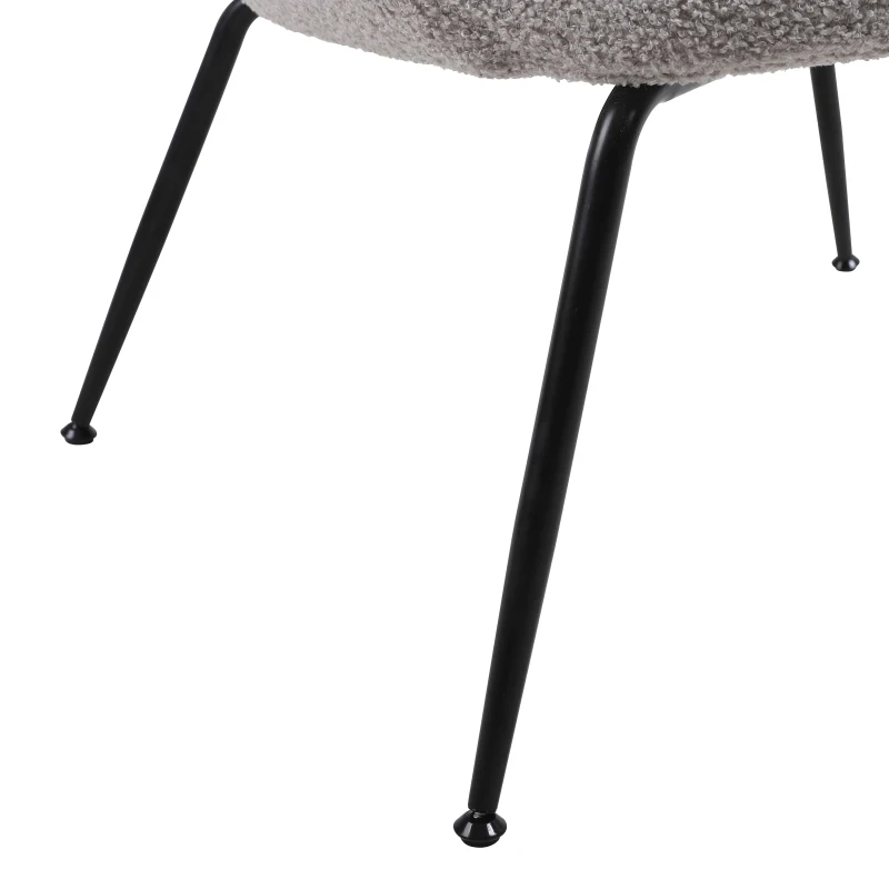 Ankleidestuhl mit samtartigem Bezug und Metallbeinen, moderner Freizeitstuhl für Wohnzimmer und Schlafzimmer, 74,1×77,9×81 cm, Grau