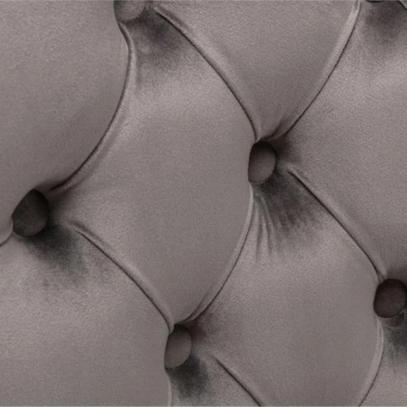 Modern Velvet Dining Chairs Set of 6 with Wooden Legs, Tufted Backrest, Accent Chairs for Dining Room, Living Room, 51L x 63.5W x 98H cm, Grey