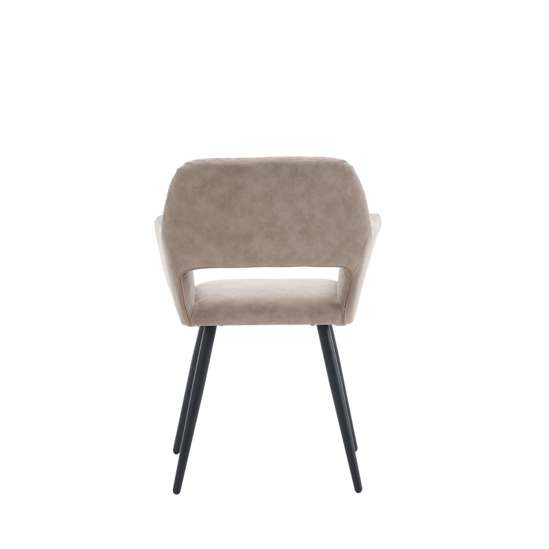 Set aus 2 ergonomischen Stühlen, mit Metallbeinen, für Wohnzimmer und Schlafzimmer, 58x56x80 cm, Khaki