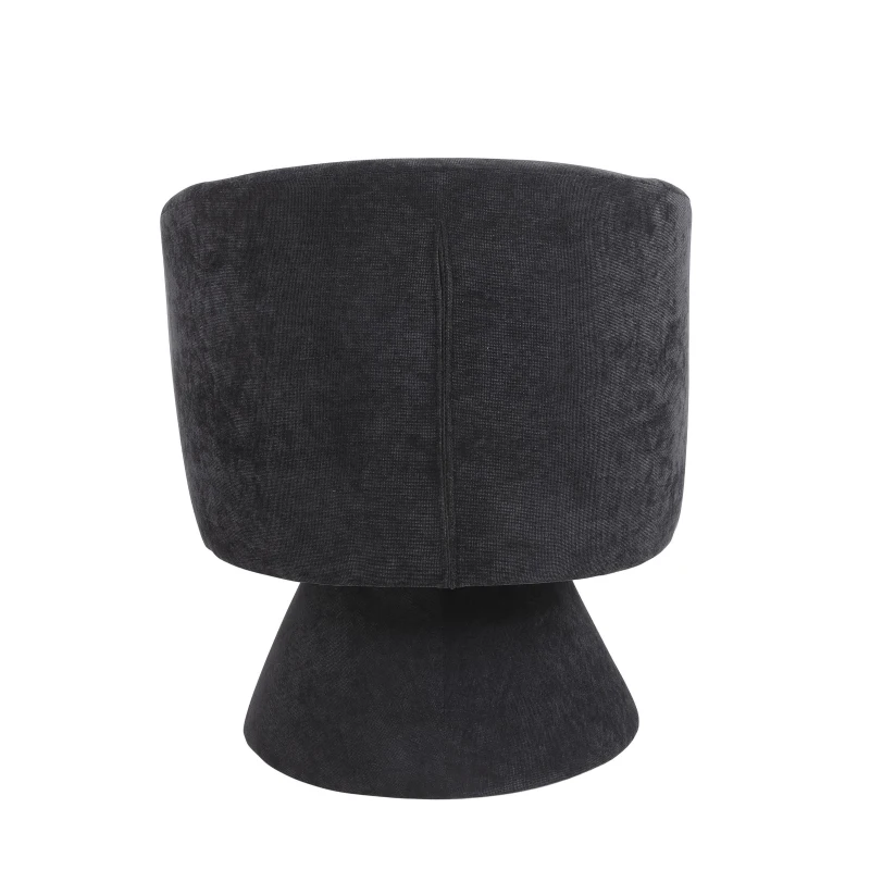 Chaises pivotantes modernes pour salon et chambre à coucher, base pivotante à 360°, coussin en tissu polyblend doux, montage facile, Noir