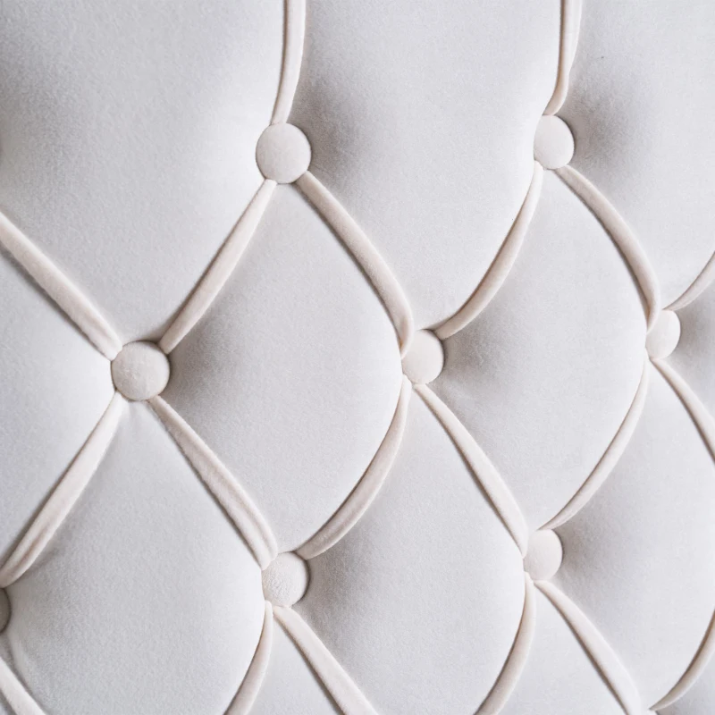 Chaise seau confortable avec décorations de boutons, haute capacité de charge, Beige