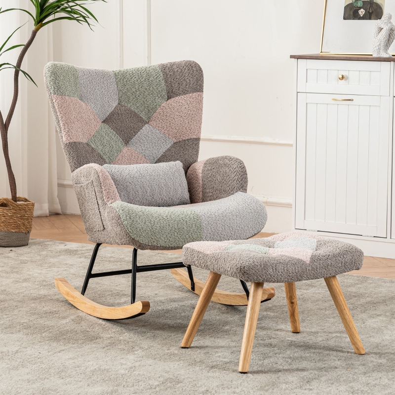 Schaukelstuhl mit Hocker Babyzimmer 49×38×37 cm, Bunt