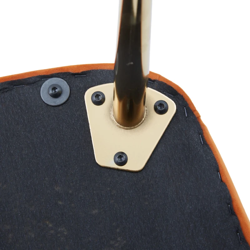 Freizeitstuhl mit Bezug in Samtoptik im 2er-Set, Ergonomisches Design, 64x72,8x77,9 cm, Orange