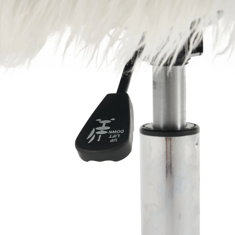 Verstellbarer Arbeitsstuhl mit Drehfunktion, verschleißfestes Kunstpelzkissen, ergonomisches Design, 55,88×55,11×83,82 cm, Weiß