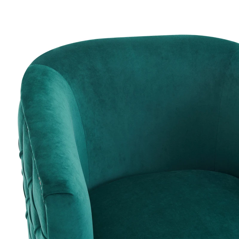 Chaise seau confortable avec décorations de boutons, Vert foncé