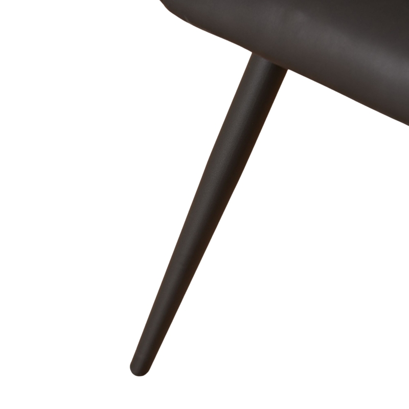 Set aus 2 ergonomischen Stühlen, mit Metallbeinen, für Wohnzimmer und Schlafzimmer, 58x56x80 cm, Schwarz