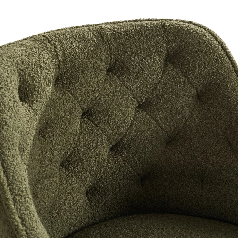 Samtartiger Bürostuhl, verstellbarer 360° Drehstuhl, höhenverstellbar, geeignet für Wohnzimmer, Schlafzimmer, Büros, Hotels und Restaurants, 56,48×52,98×90,5 cm, Grün