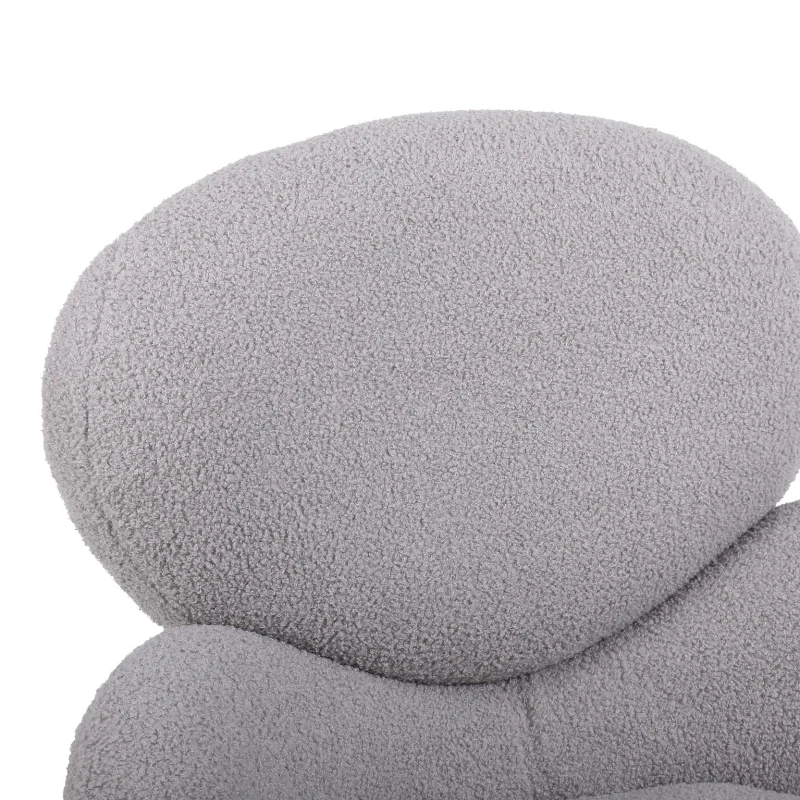 Teddy Chaise de Dressing avec Pieds en Métal, Tissu Doux Rembourré, Accoudoir Caractéristique, Chaise de Loisirs Moderne pour Salon et Chambre, Gris