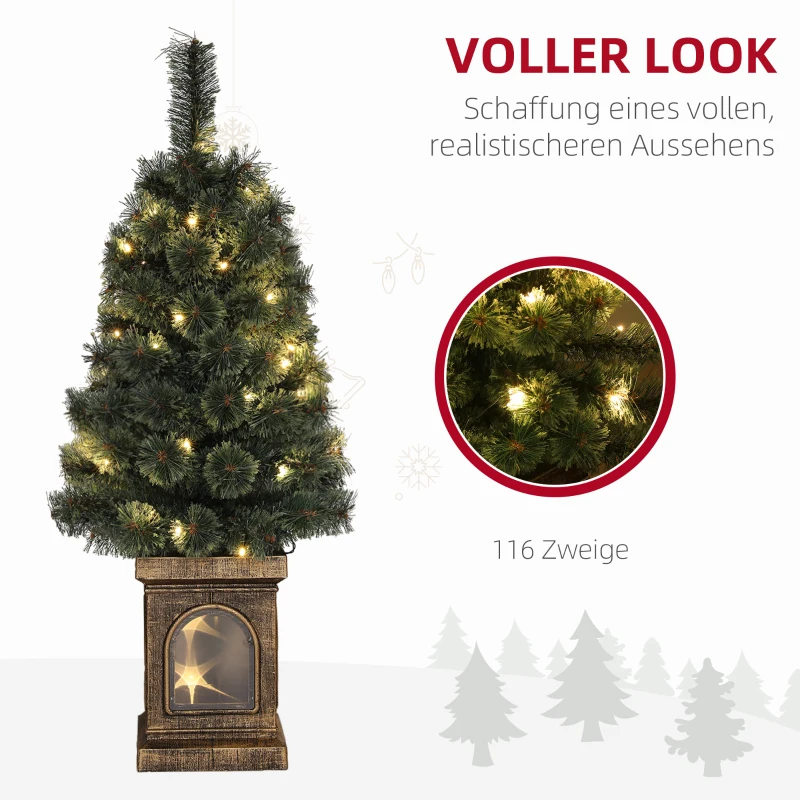 HOMCOM Kerstboom, levensecht uiterlijk, ingebouwde LED's, dimbaar, 8 modi, 45 x 90 cm, Groen