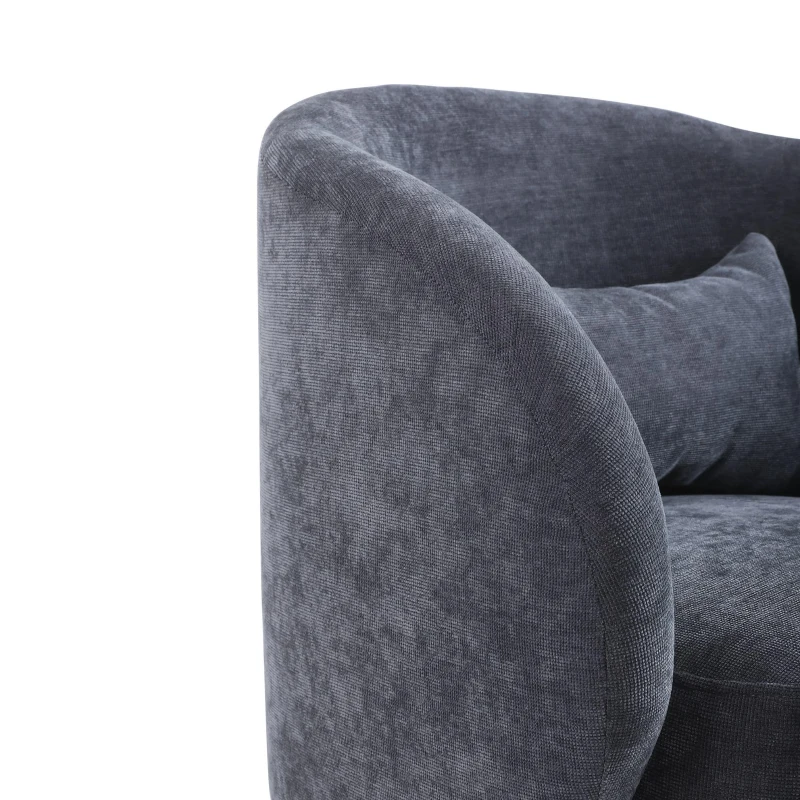 Chaises pivotantes modernes pour salon et chambre à coucher, pivotantes à 360°, tissu en polyblend, coussin confortable, montage facile, Gris