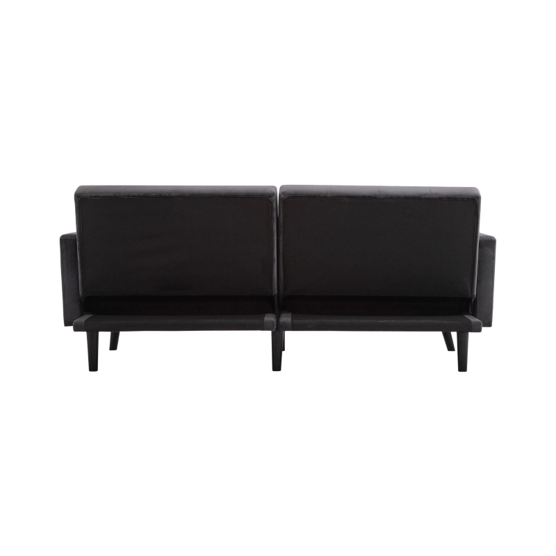 Modern Sofa Couch with Storage Pockets, Removable Armrests, Button-Tufted Recliner Couch, 191L x 85W x 80H cm, Dark Gray