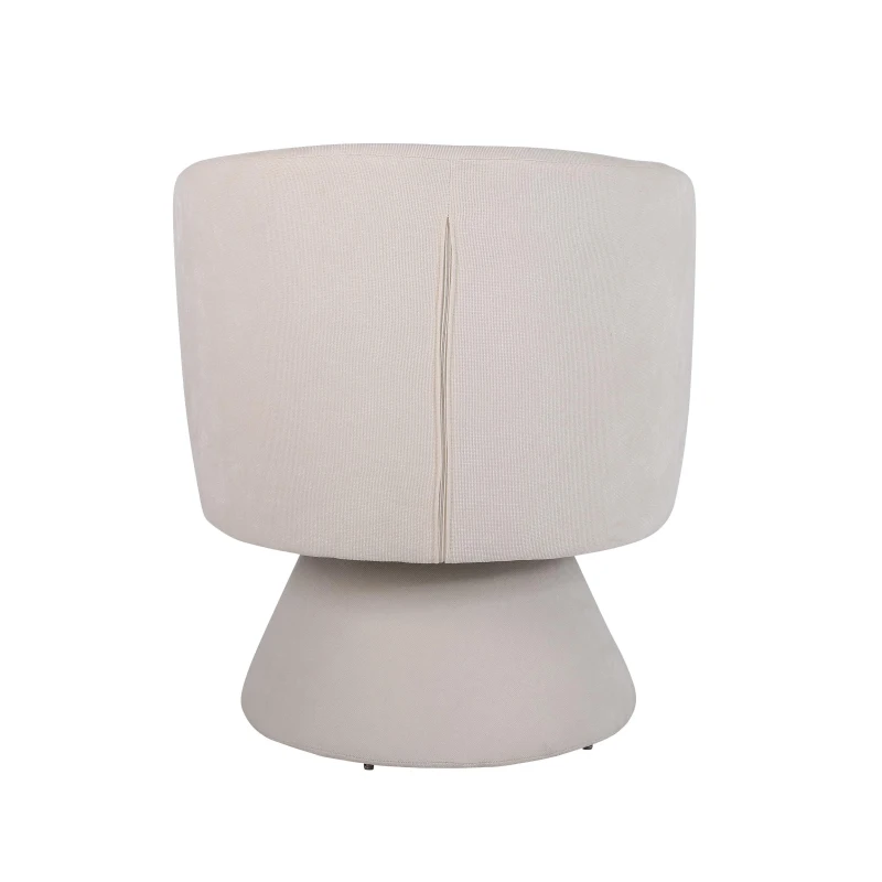 Modernre Drehstuhl für Wohn- und Schlafzimmer, 360° drehbar, Polyblend-Stoff, Komfortkissen, 67×61,4×77,9 cm, Beige