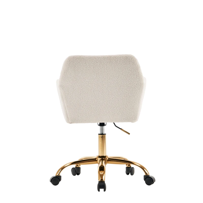 Chaise de relaxation pivotante, réglable en hauteur, en fourrure synthétique résistante à l'usure, Fauteuil de relaxation rembourrée, Blanc