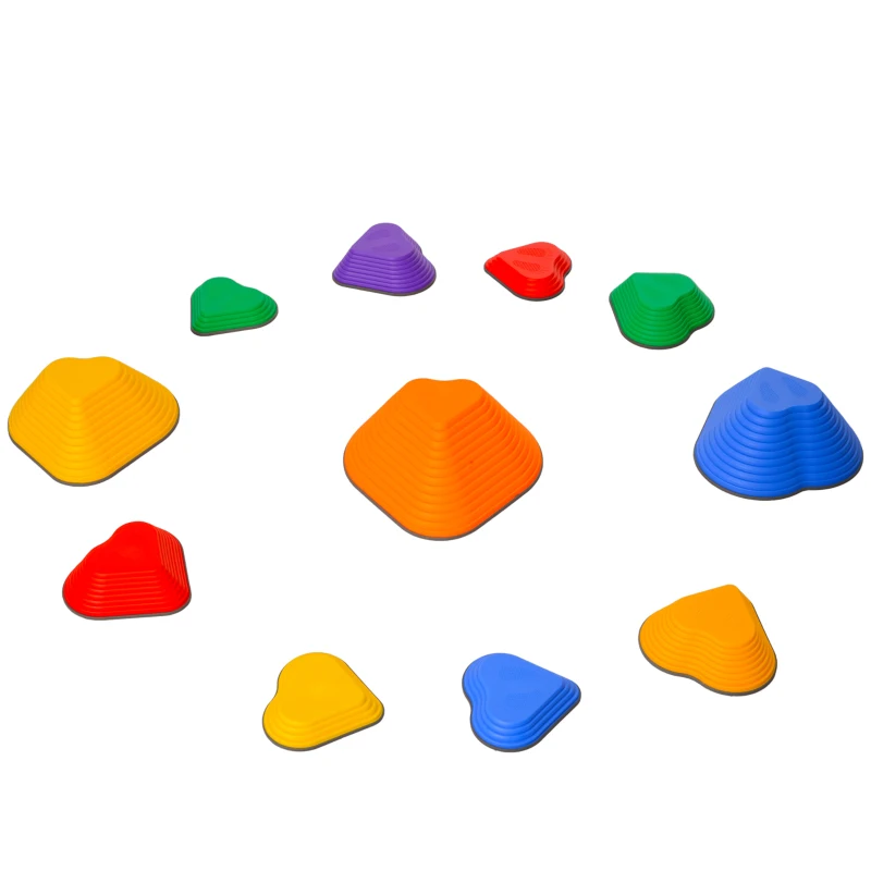 AIYAPLAY 11PCs Heart-Shaped Kids Stepping Stones Balance & Motor Skills, Multicoloured