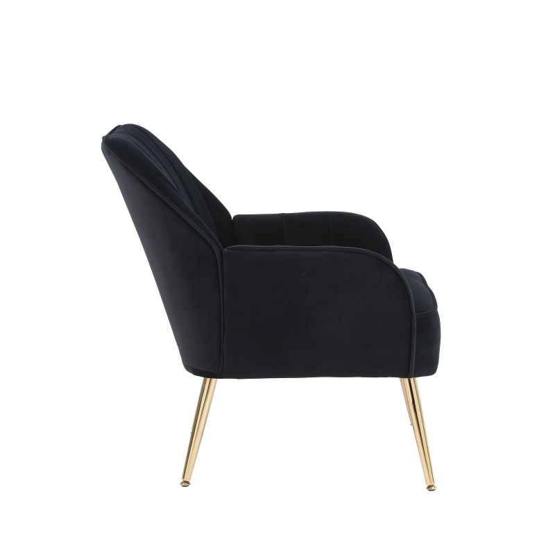 Poltrona da salotto in velluto, Design ergonomico, Nero