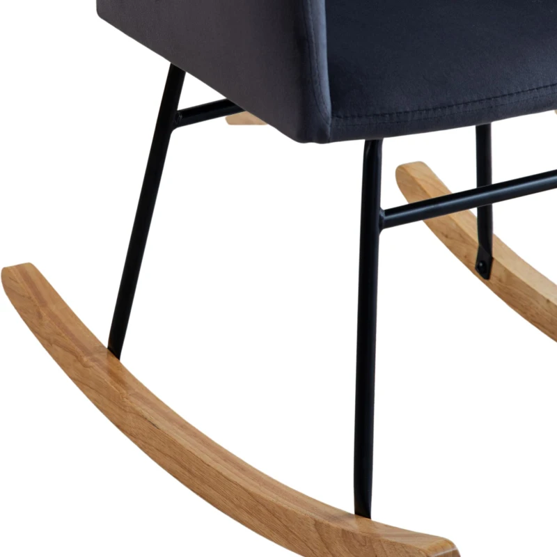 Sedia a dondolo con poggiapiedi, alta 84 cm con seduta larga 43 cm, Grigio