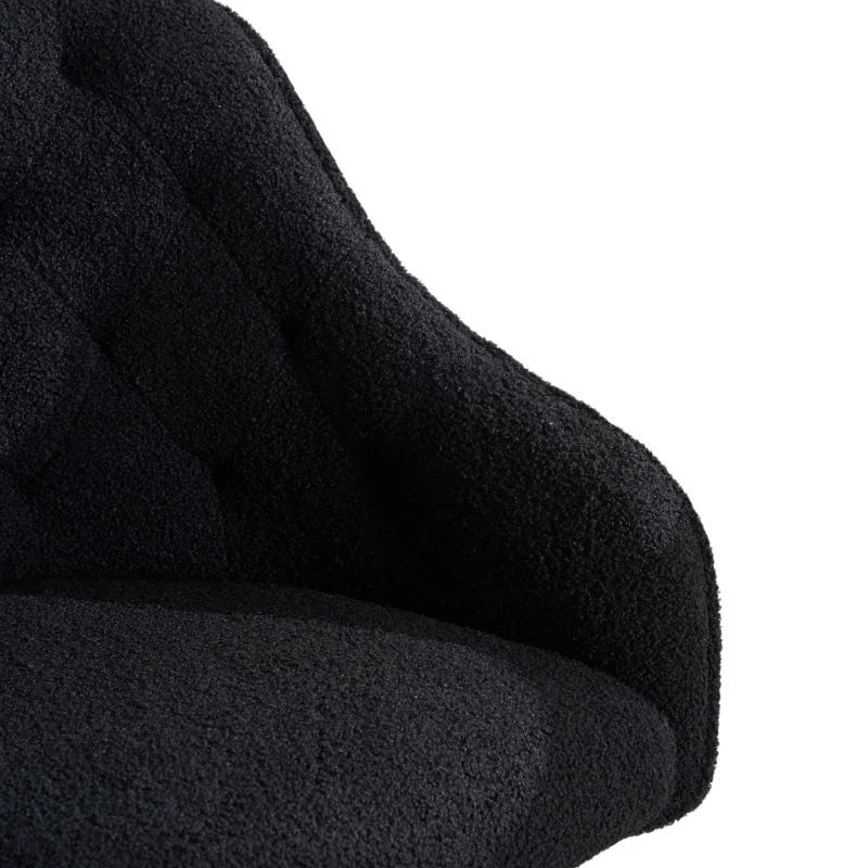 Sedia da Scrivania Girevole in Velluto, Poltrona da ufficio con Altezza Regolabile,Design ergonomico,Nero