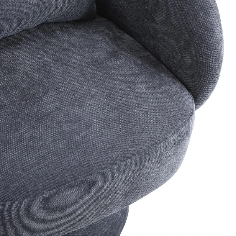 Set di 2 Poltrone Moderne Imbottite Girevoli a 360°, Poltroncine da Salotto e Camera da Letto,  in Tessuto, 61.5 x 65.0 x 78.0 cm, Grigio