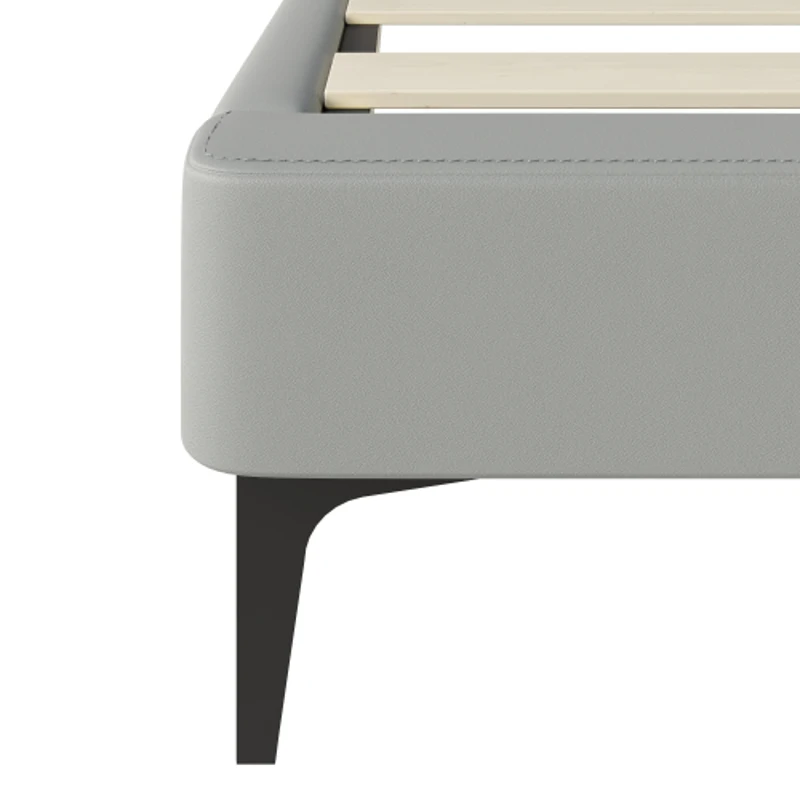 Elegantes Polsterbett, mit Reißverschluss, Lattenrost und Kopfteil, ohne Matratze, 180×200 cm, Grau